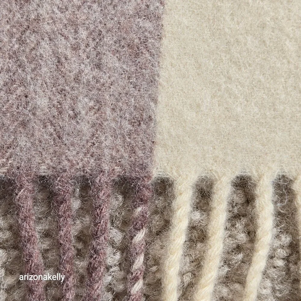 Wool Scarf Neutral Colors Stripe